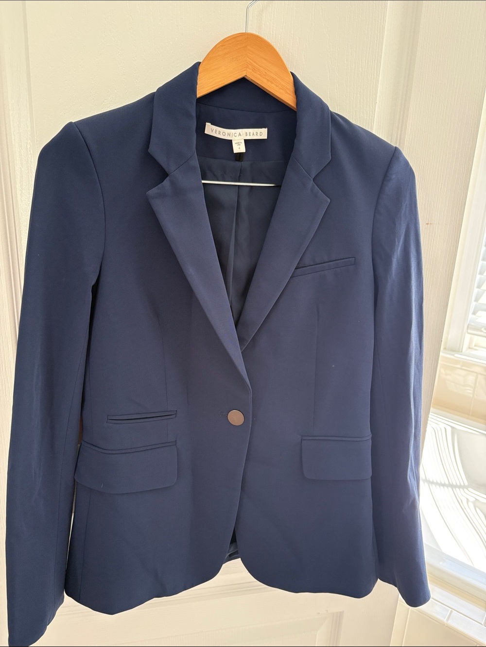 Veronica Beard Deep Navy Tailored Single-Button Blazer